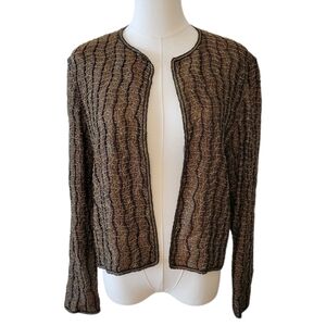 Adrianna Papell Heavily Beaded Open Evening  Jacket Size Medium